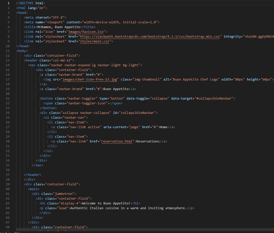 Firt third of the Bootstrap projects homepage Html code